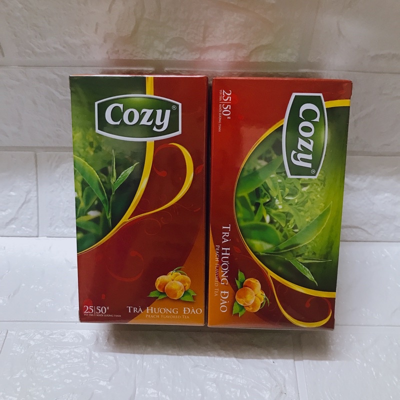 Trà Cozy túi lọc (vị Đào, Vải) hộp 25 túi x 2gr