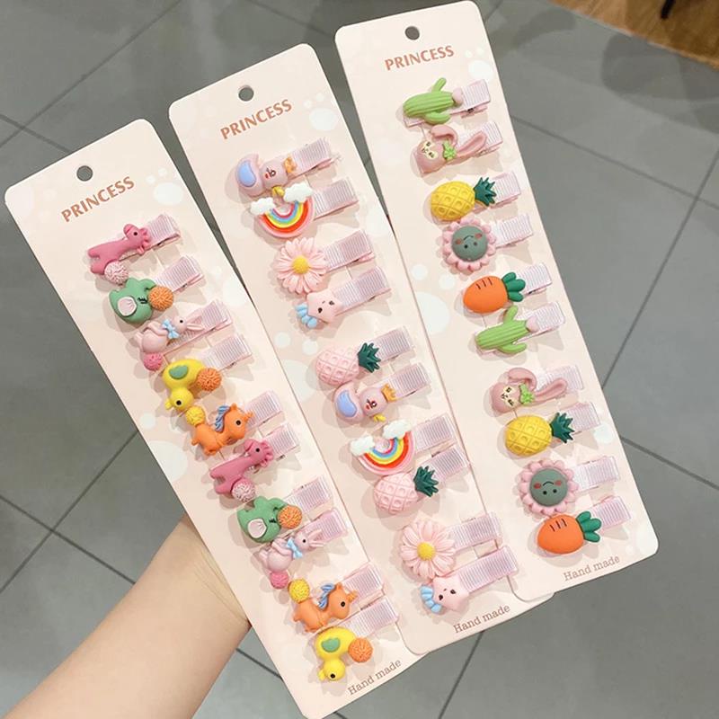 Kẹp tóc kiểu mỏ vịt họa tiết hoạt hình dễ thương phong cách Nhật Hàn cho bé gái