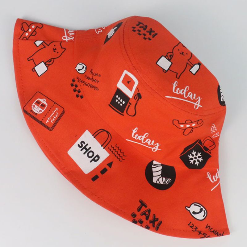 Xiangbao Mũ Bucket Chống Nắng In Chữ Graffiti Phong Cách Harajuku Nhật Bản Cho Nam Và Nữ