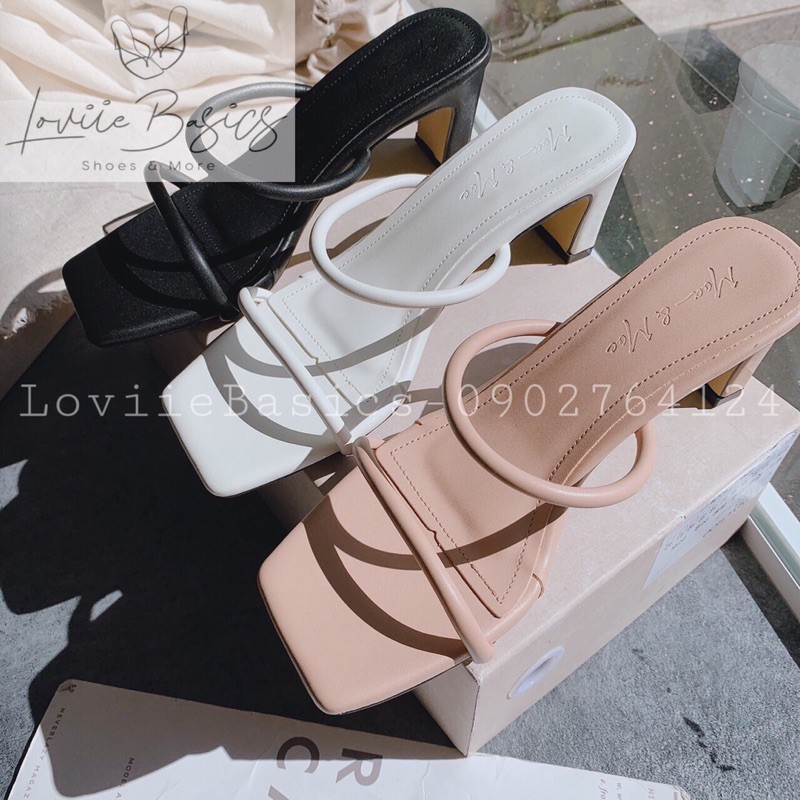 DÉP CAO GÓT LOVIIEBASICS - GUỐC NỮ ĐẾ VUÔNG 5CM - DÉP GUỐC QUAI MẢNH 5 PHÂN - DÉP NỮ THỜI TRANG D200769
