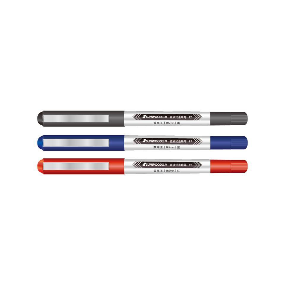 Bút bi nước xanh, đen , đỏ  SUNWOOD cao cấp ngòi 0,5mm dùng cho văn phòng