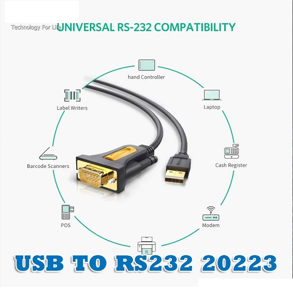 Cáp USB to Com RS232 DB9 Ugreen 1,5M-5M chinh hang bao hanh 18 thang