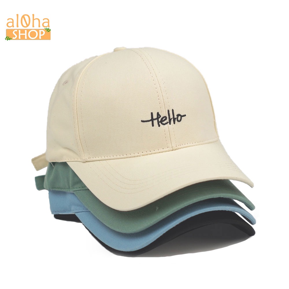 Mũ lưỡi trai - nón Ulzzang thêu chữ Hello unisex nam nữ chống nắng - al0ha Shop