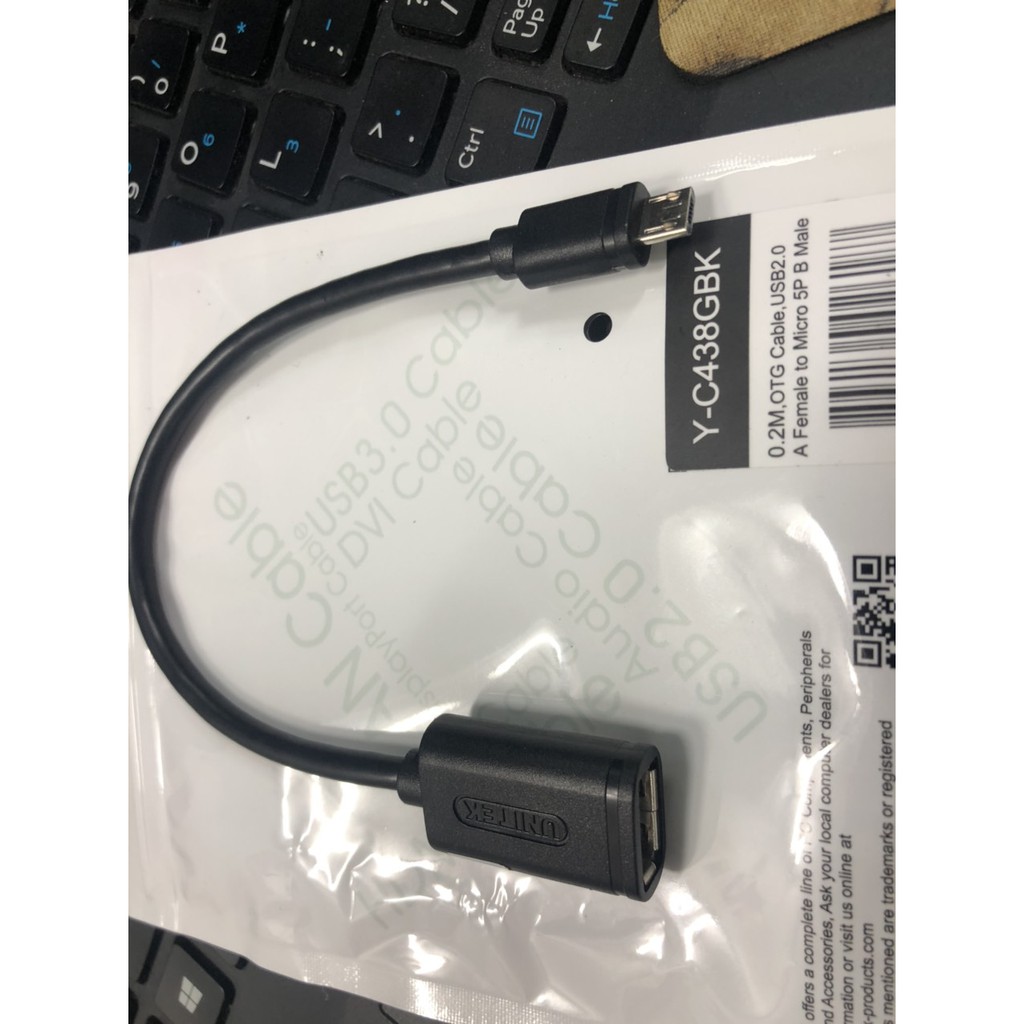 Cáp OTG Chuyển Micro USB sang USB 2.0 Unitek Y-C438- Chính Hãng, Bảo Hành 12 Tháng, 1 Đổi 1