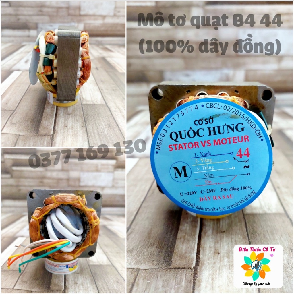 Mô tơ Quạt B4 44 100% dây đồng - Stator quạt Lốc quạt