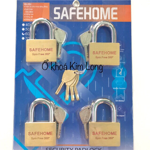 Bộ 4 ổ khoá SAFEHOME Master chống trộm tuyệt đối