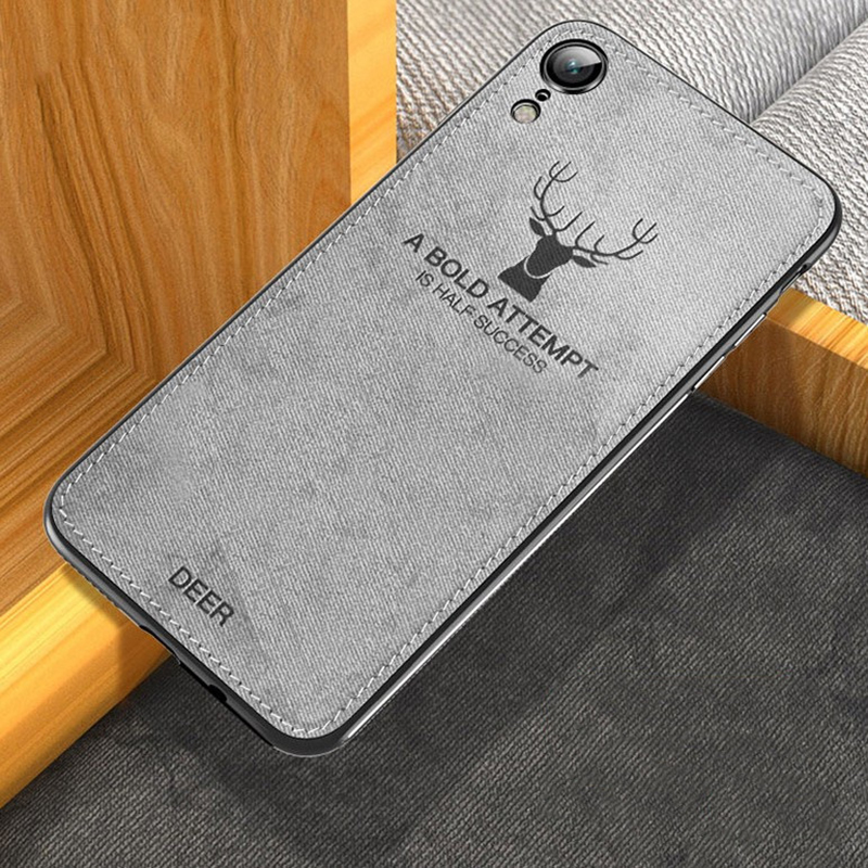 Ốp điện thoại TPU mềm chống bám vân tay in hình con nai cho Iphone Xs Max 6 6s 7 8 Plus X Xs Xr