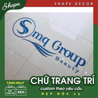 Bộ chữ nổi trang trí đặt theo yêu cầu, chữ mica sơn xanh