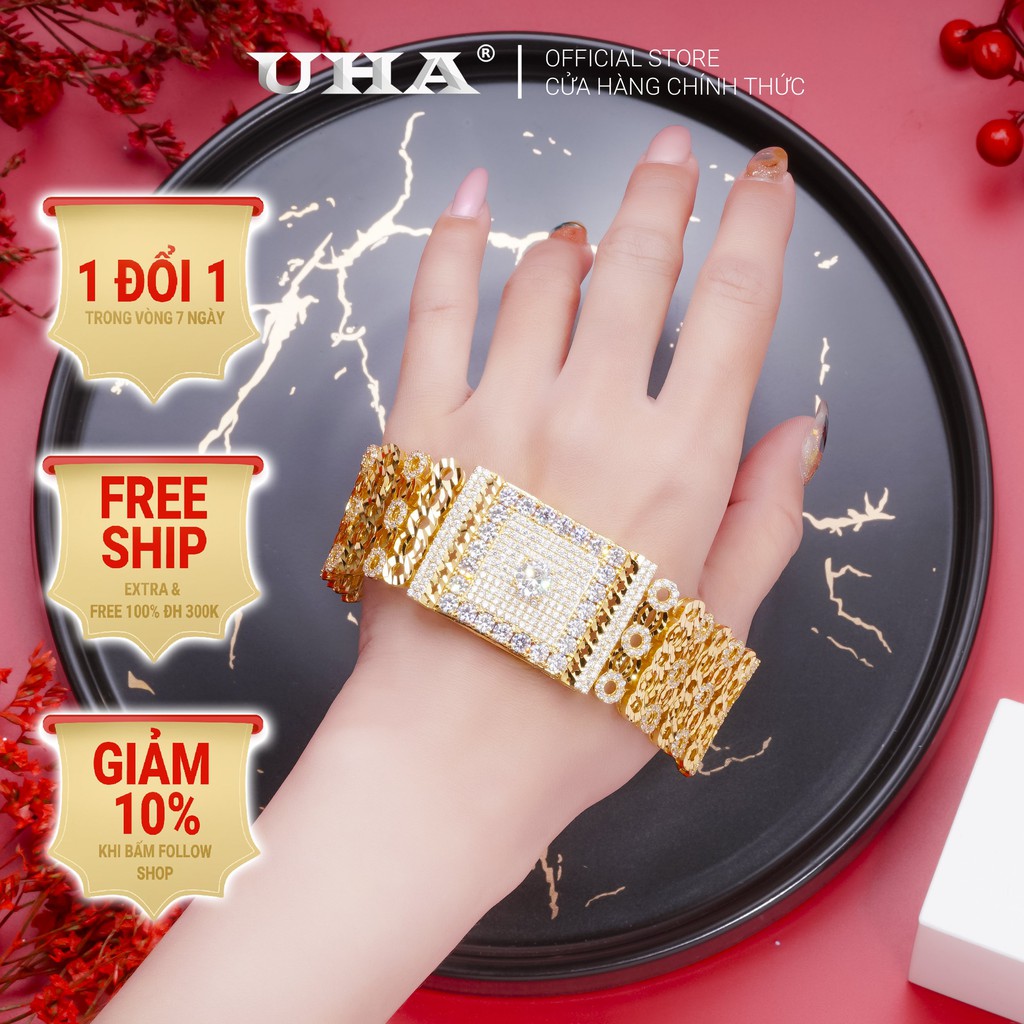 Lắc Tay Nữ Mạ Vàng 18k Sang Trọng UHA L3723220A-650
