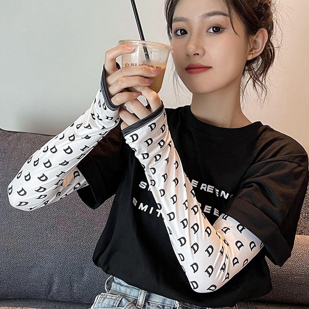 Găng Tay Lái Xe Giữ Ấm Chống Nắng Bằng Lụa Lạnh Họa Tiết Bướm Trái Tim Họa Tiết Da Báo