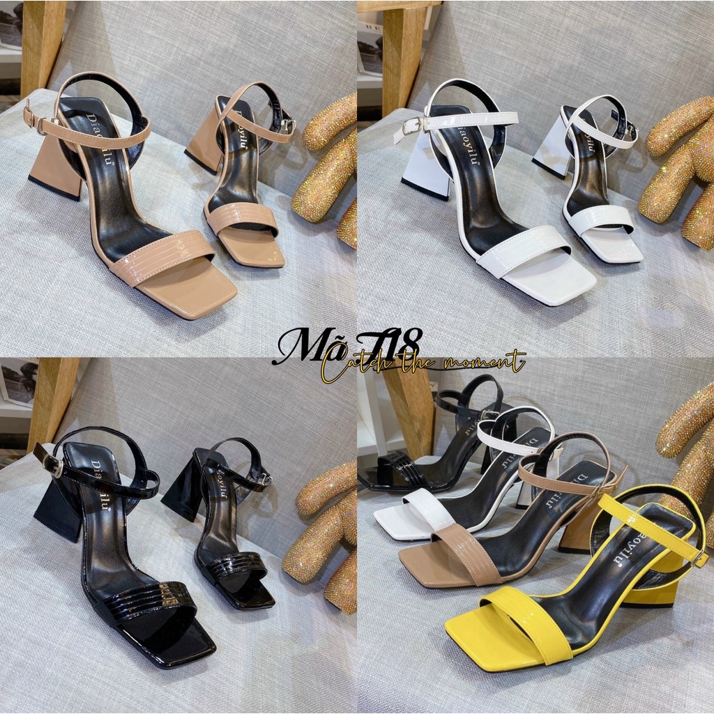 GIÀY SANDAL 7P QUAI NGANG ĐẠP CHỈ, ĐẾ TAM GIÁC CÁCH ĐIỆU T18