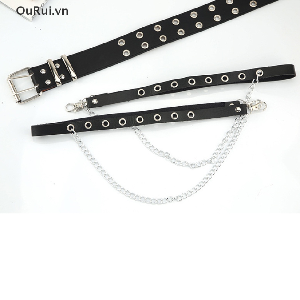 Thắt Lưng Giả Da Phong Cách punk Có Thể Điều Chỉnh