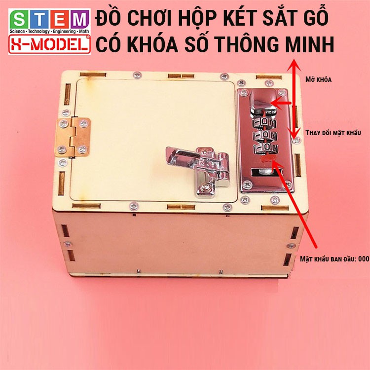 Hộp dựng tiền mini gỗ cho bé lắp ráp, đồ chơi tự làm DIY sáng tạo STEM XMODEL| Giáo dục cho bé STEAM