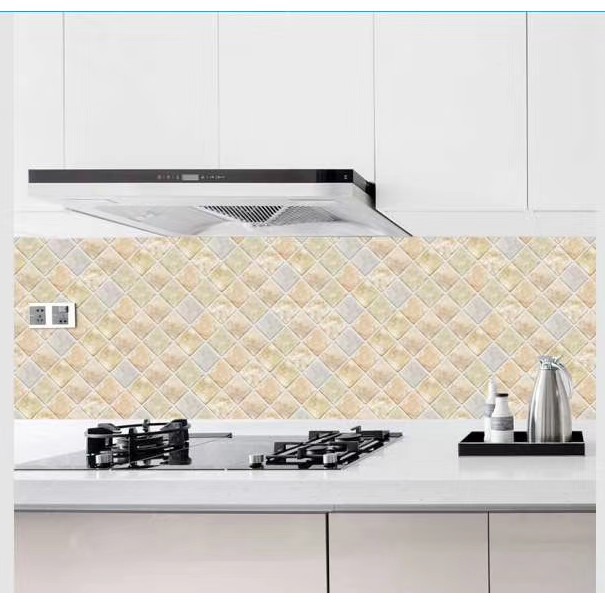 1m decal dán bếp tráng nhôm đá chéo hoa văn khổ 60cm keo sẵn