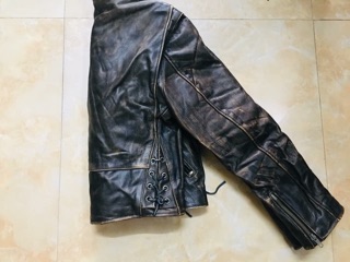 Áo da biker bò mài