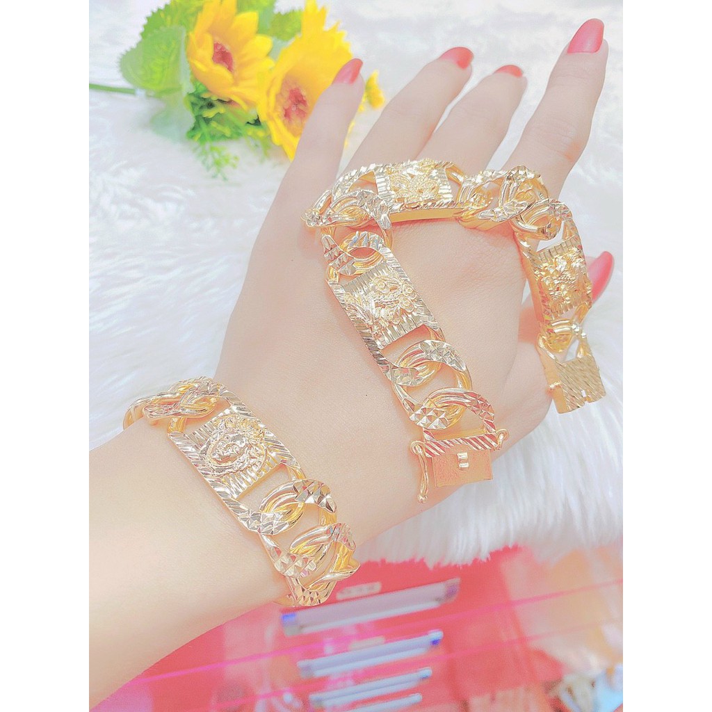 [ Mới ra 04/2021 ] Lắc Tay Nam Mạ Vàng 18k Kiểu Medusa Mẫu Số 02 - Mang đi chơi, đi tiệc bao đẹp