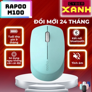 Chuột không dây bluetooth hoặc USB yên tĩnh dùng cho MacOS và PC Laptop Rapoo M100 – Cam kết đổi mới trong 24 Tháng