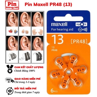 Pin trợ thính 13 maxell pr48 1 vỉ 6 viên. pin 48 dùng cho thiết bị máy hỗ trợ nghe, pin thiết bị y tế,....