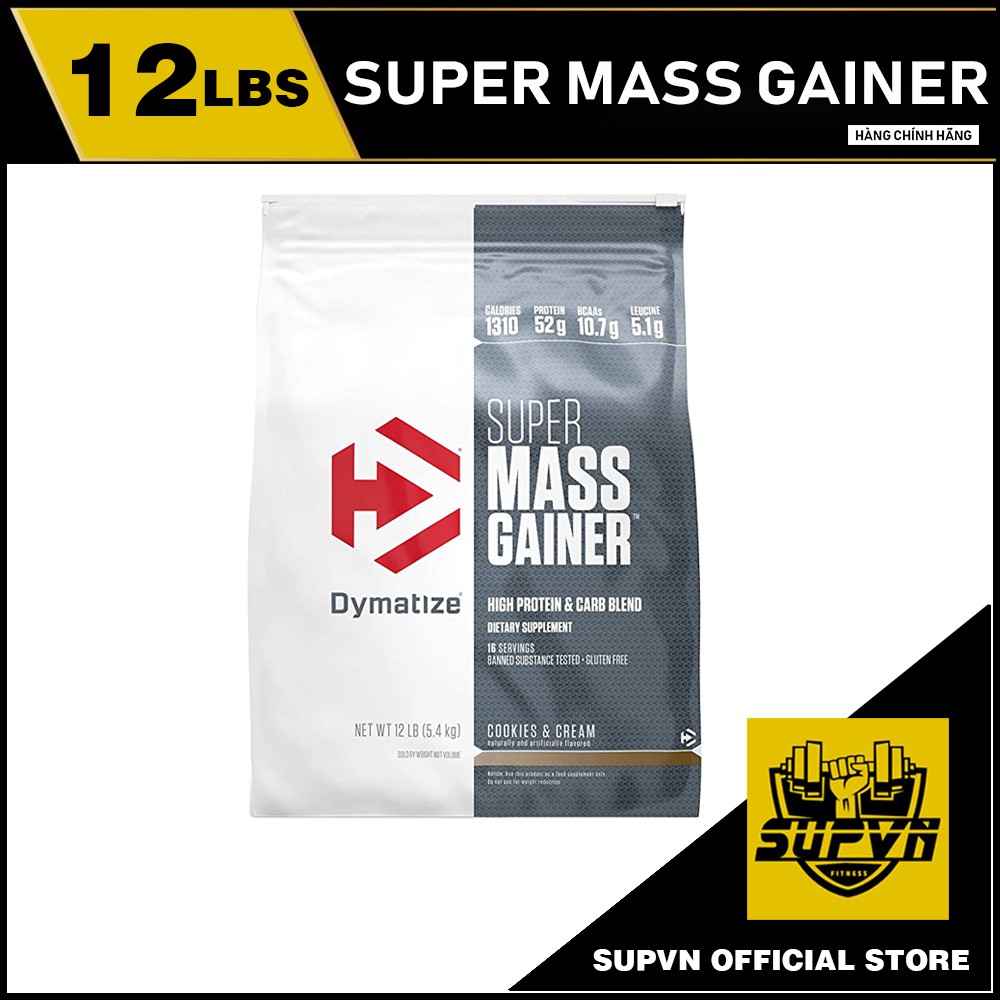 Super Mass Gainer 12lbs - Sữa tăng cân hấp thu nhanh Dymatize Super mass gainer 5.4kg Chính hãng giá tốt