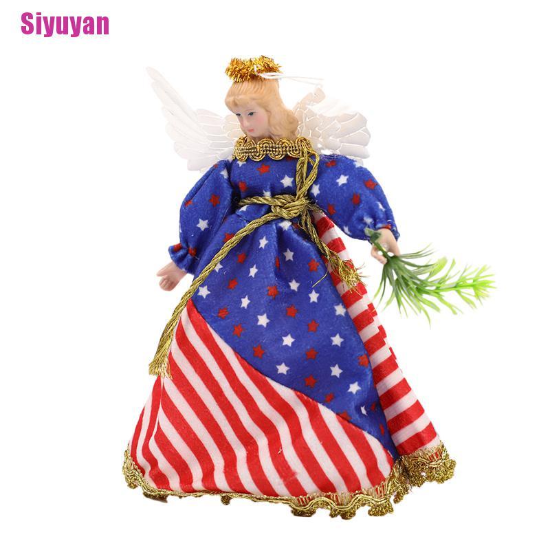 [Siyuyan] Independence Day Angel Doll Statue Fair Angels Resin Sculpture Statue Of Liberty