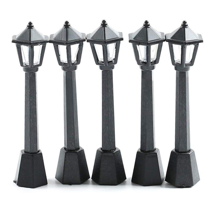 Bộ 4 Mô Hình Đèn Đường Mini Dễ Thương Dùng Trang Trí Tiểu Cảnh / Nhà Búp Bê
