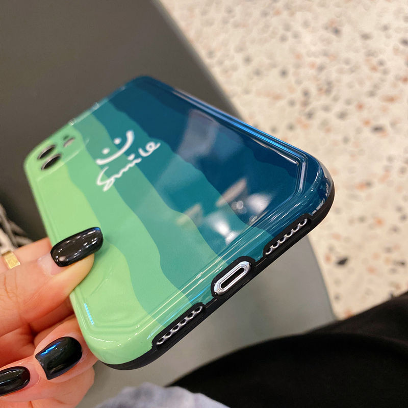 Ốp Điện Thoại Silicon Hình Mặt Cười Màu Xanh Lá Chống Rơi Cho Iphone 7 8 Plus X XS XR XS Max 11 11 Pro Max 12 Pro Max
