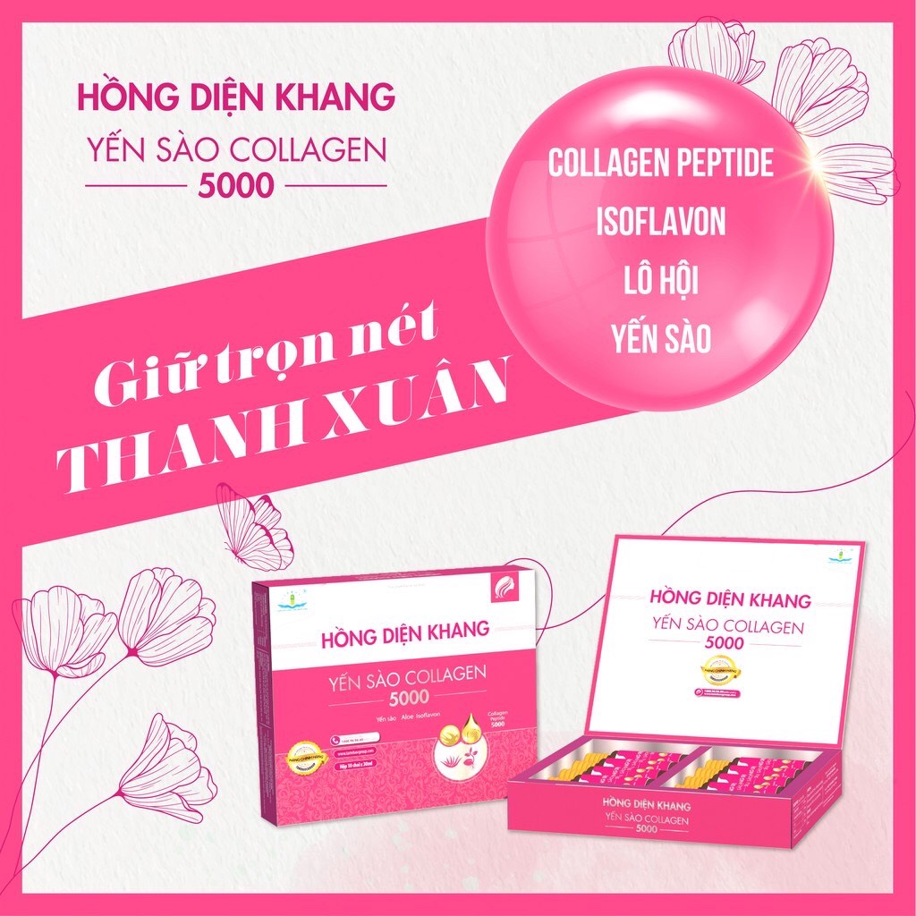 [Giá 1 Chai] Hồng Diện Khang YẾN SÀO COLLAGEN Dạng Chai
