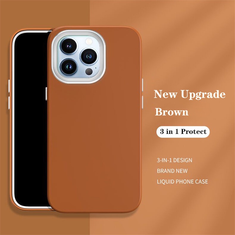 Ốp Điện Thoại Silicon Dạng Giáp Màu Kẹo Chống Sốc 3 Trong 1 Cho iPhone 13 Pro Max 12 Pro Max 11 Pro Max