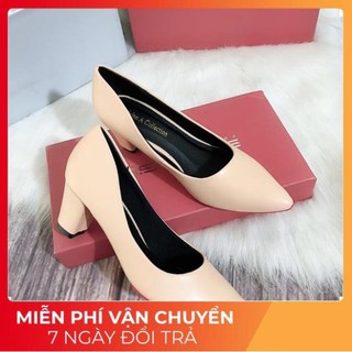 [FREESHIP- HÀNG SẴN][VIDEO HÌNH THẬT]Giày cao gót mã # 028CG5, bít mũi công sở cao 5cm