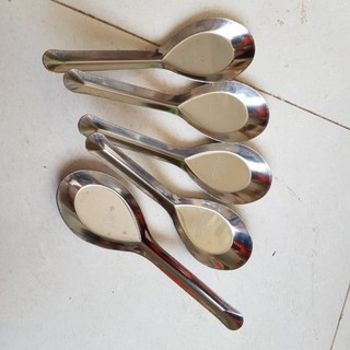 Combo 5 thìa ăn bằng inox in hình hoa sen