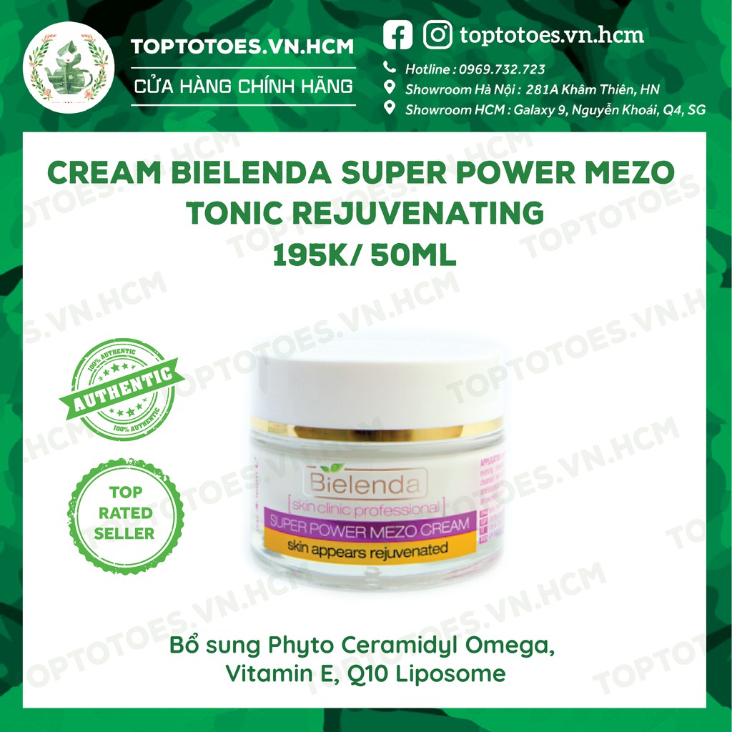 Toner &amp; Kem dưỡng Bielenda Rejuvenating Mezo Skin Clinic dưỡng ẩm sâu, phục hồi &amp; trẻ hoá da