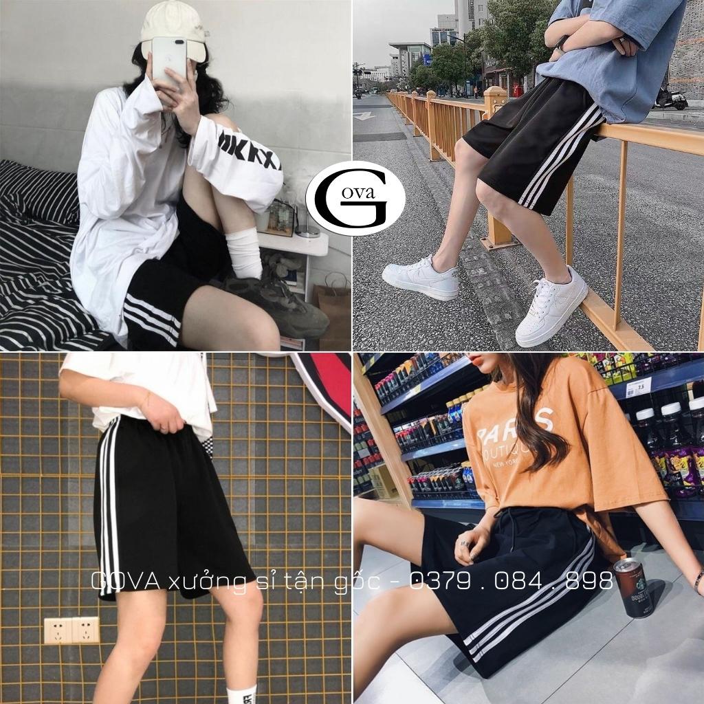 Quần Short 3 SỌC Nam Nữ Chất Nỉ Basic Thời Trang Ullzzang Form Rộng Unisex GOVA