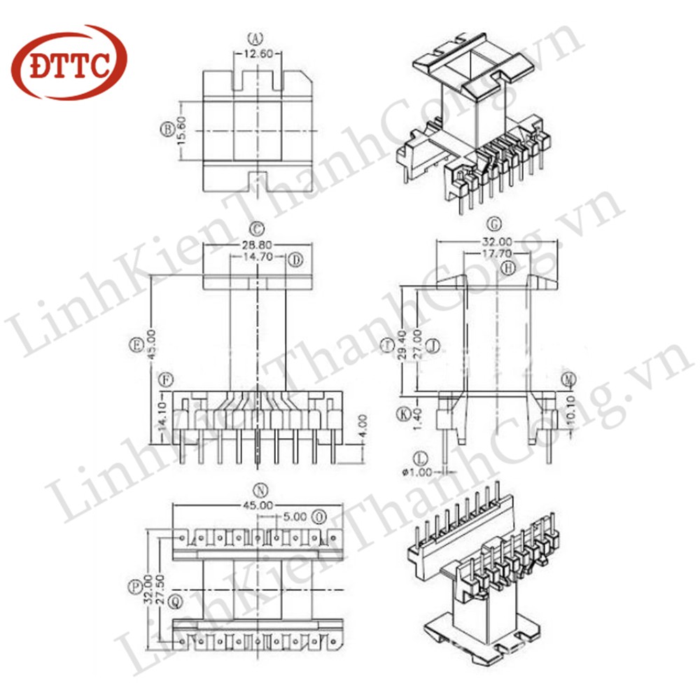 Khuôn Nhựa EE4215 (9+9) Vuông Đứng