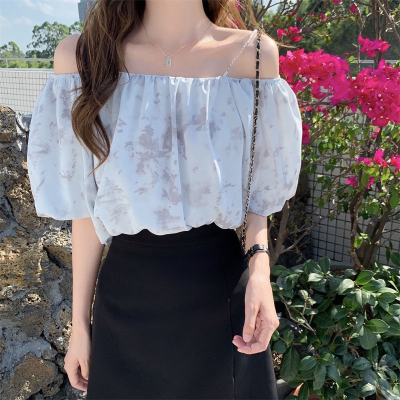 Áo Sơ Mi Chiffon Tay Ngắn Dáng Rộng In Hoa Thời Trang Mùa Hè Hàng Mới Dành Cho Bạn Nữ