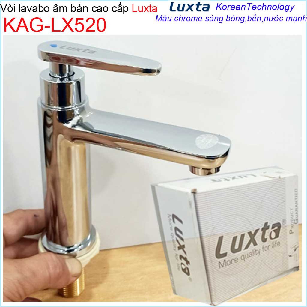 Vòi lavabo lạnh Luxta KAG-LX520 tay gạt, vòi rửa mặt thân tròn nước mạnh thiết kế tuyệt đẹp siêu bền