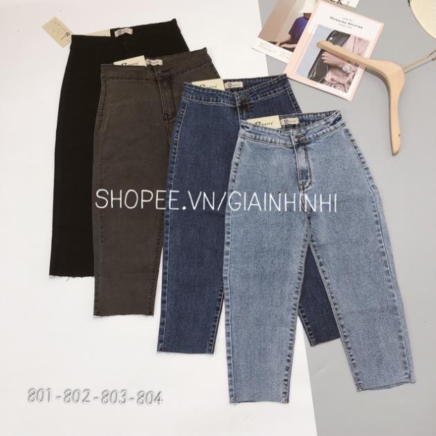 Quần bò ngố ôm sáng lửng trơn vải jean co giãn QN1967 - NhiNhi Shop ❣️