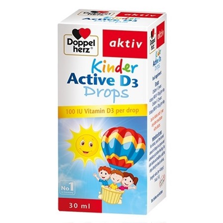 Tăng sức đề kháng bổ sung canxi KINDER ACTIVE D3 DROPS 30 ML - Giúp xương chắc khỏe, phát triển tối ưu, tăng cường khả n