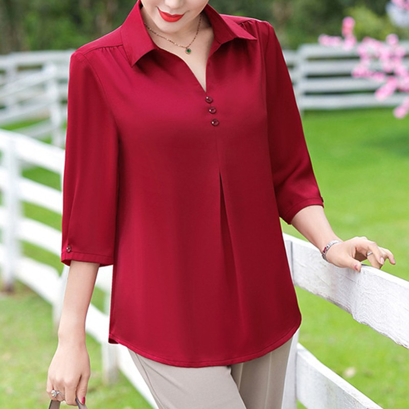 Áo chiffon tay lửng màu sắc thanh lịch size M-7XL | BigBuy360 - bigbuy360.vn