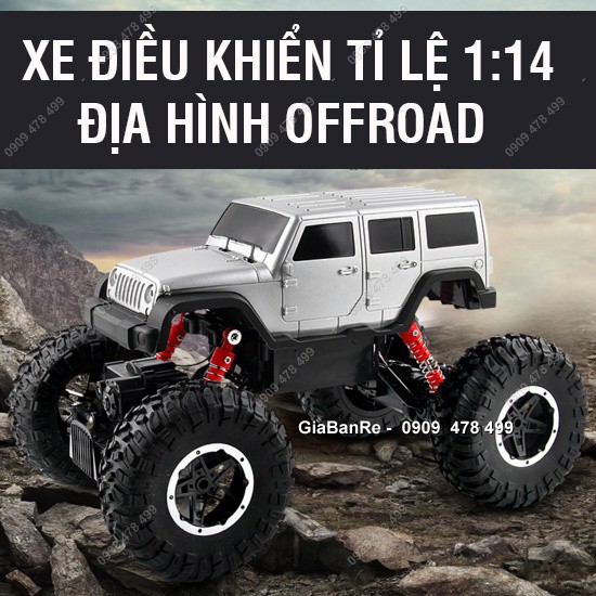 XE ĐIỀU KHIỂN TỪ XA PIN SẠC BÁNH GAI OFFROAD SIZE LÓN JEEP - TRẮNG - 9473.2