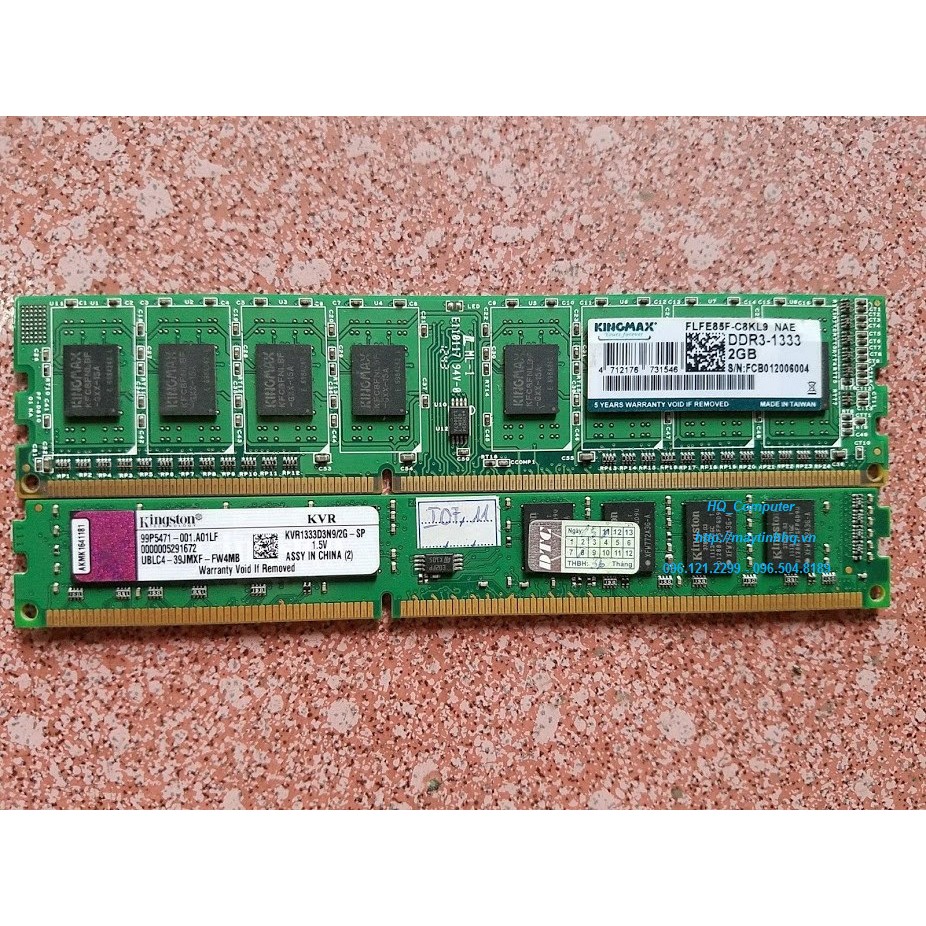 RAM Máy Tính DDR3 - 2GB - bus 1600MHz-1333mhz