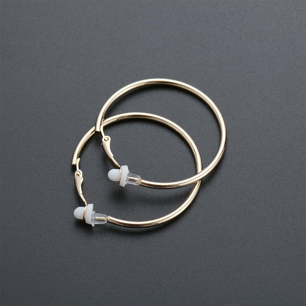 1 Đôi Bông Tai Tròn Có Đệm Mới|Khuyên Xỏ Màu Đen Không Xỏ Lỗ