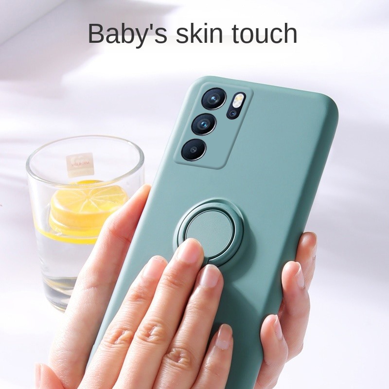 Ốp điện thoại silicon dẻo kiểu máy ảnh kèm giá đỡ nhẫn và dây đeo cho OPPO RENO 6 PRO RENO6 6PRO 5G RENO 5 PRO 5PRO