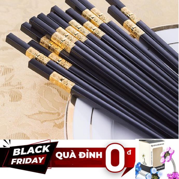 [QUÀ ĐỈNH 0Đ] Hộp 10 Đôi Đũa Khảm Hàn Quốc Chống Mốc Sang Trọng - Tặng 1 Giá Đỡ Điện Thoại Siêu Hot