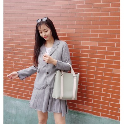 Túi tote da mix sọc - P010