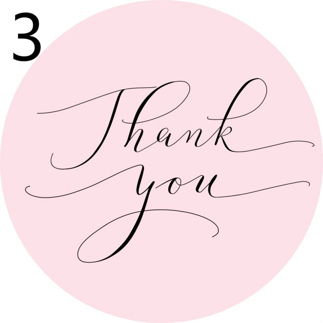 Set 120 miếng dán chữ Thank You màu hồng mới