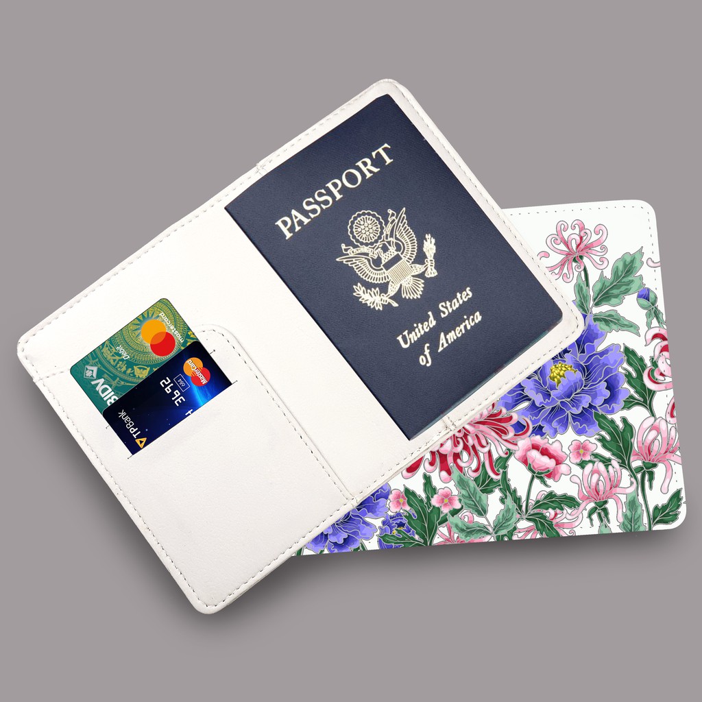 Bao Da Đựng Hộ Chiếu Hình HOA - Ví Đựng Passport Du Lịch Cá Tính - PPT028