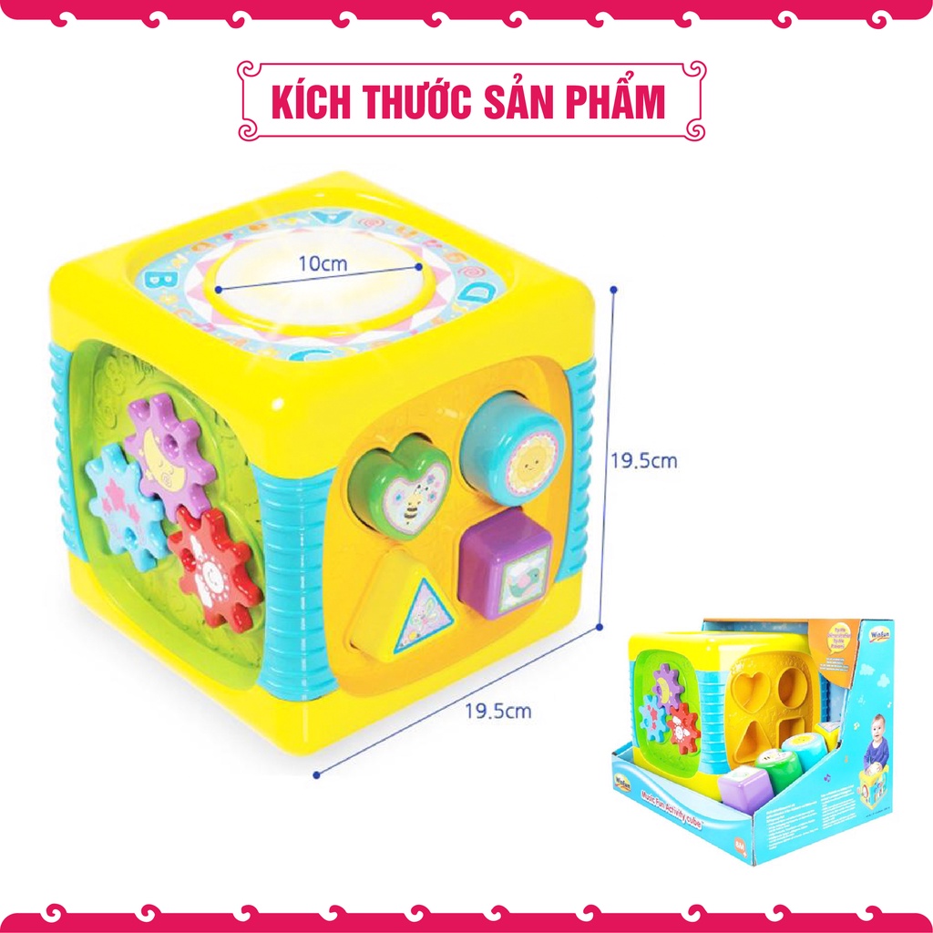 Đồ chơi giáo dục sớm cho bé chiếc hộp âm nhạc, hình khối, trống đa năng lục giác Winfun 0741 - cho bé từ 6 tháng tới 24t