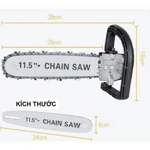 Bộ cưa xích gắn máy mài CHAIN SAW 11,5 ( hàng chuẩn bán giá buôn)