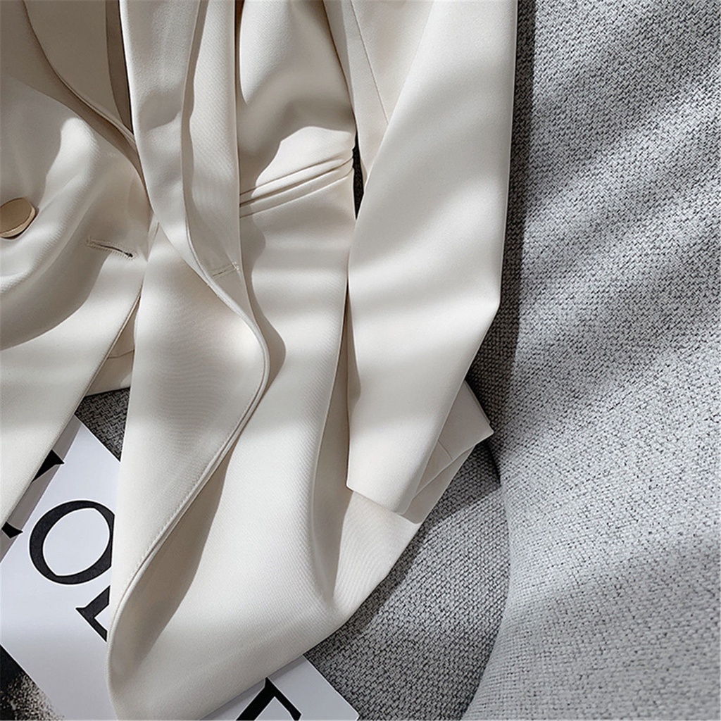 Áo Khoác Vest Màu Trắng Phong Cách Hàn Quốc Chất Lượng Cao Mới 2021