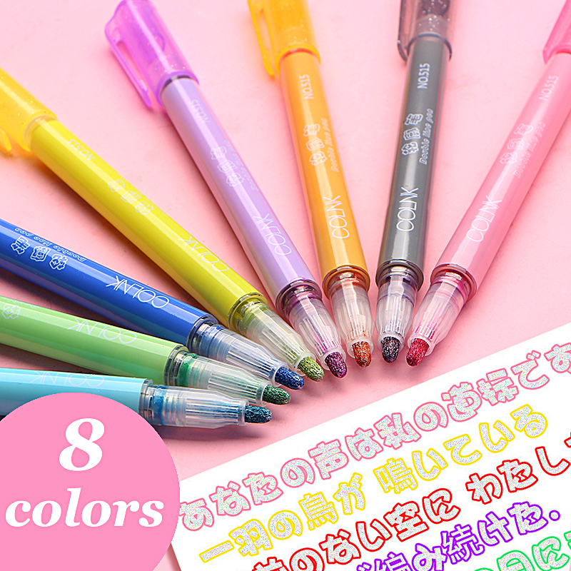 Set 8 bút kim tuyến vẽ đường hai viền phong cách graffiti